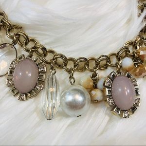 White House Black Market Jewelry - WHBM Pearl, Pink & Gold Charm Necklace White House Black Market Jewelry - WHBM Pearl, Pink & Gold Charm Necklace